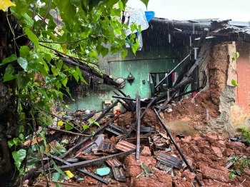 Landslide at Chicalim, wall collapse has Vasco on edge