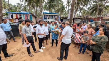 Officials inspect blocked access to Palolem beach