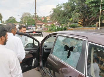 Miscreants damage CWC member’s vehicle window glass at Margao