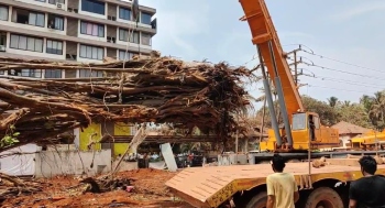 Porvorim flyover: Part of 200-year-old Dev Khapreshwar temple demolished, Khaunte slams protest