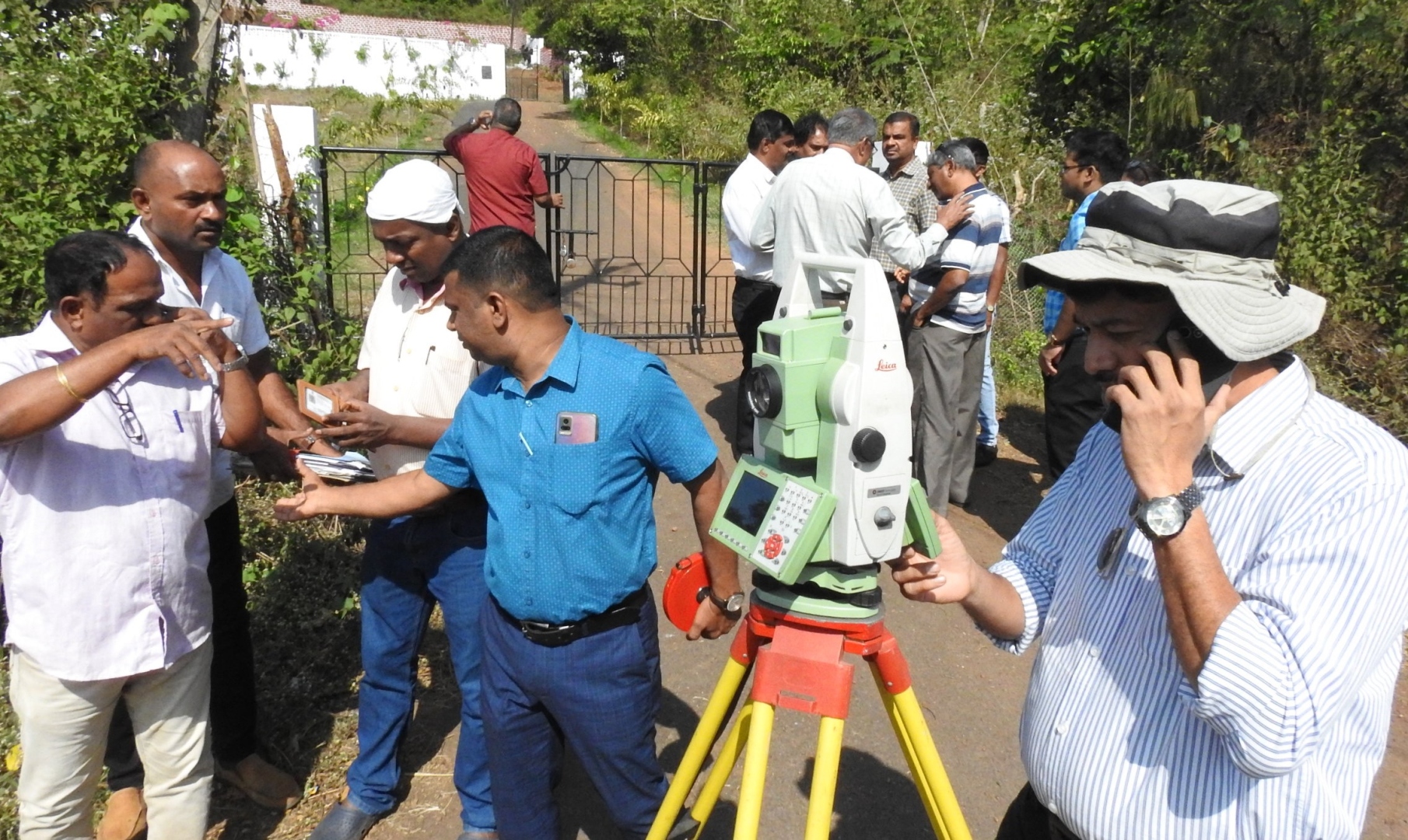 The Goan EveryDay Land survey team begins demarcation of land for