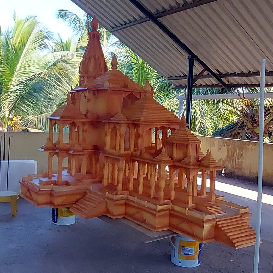 ﻿Vasco family makes large thermocol replica of Ram Mandir