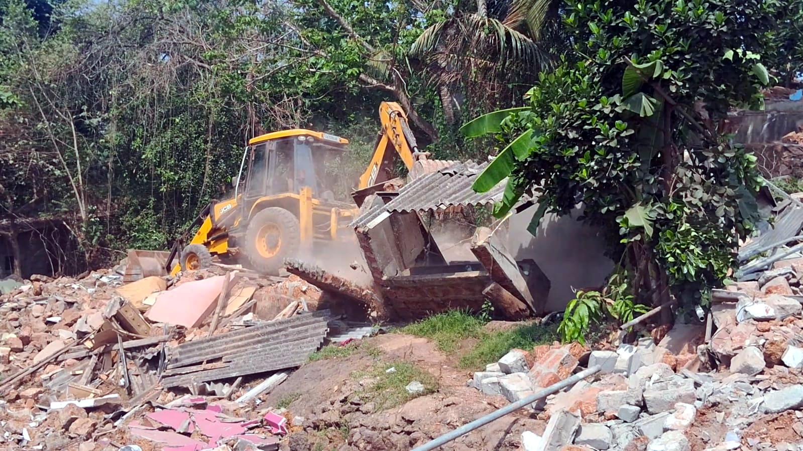 Remaining six structures razed down by authorities at Sangolda