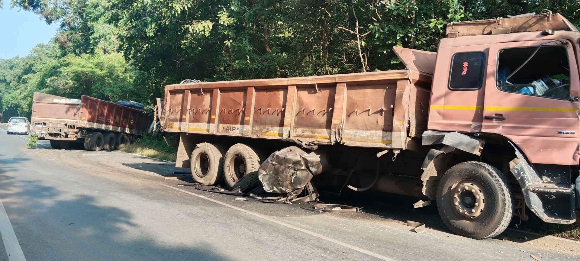 Truck driver injured in mishap at Dharbandora