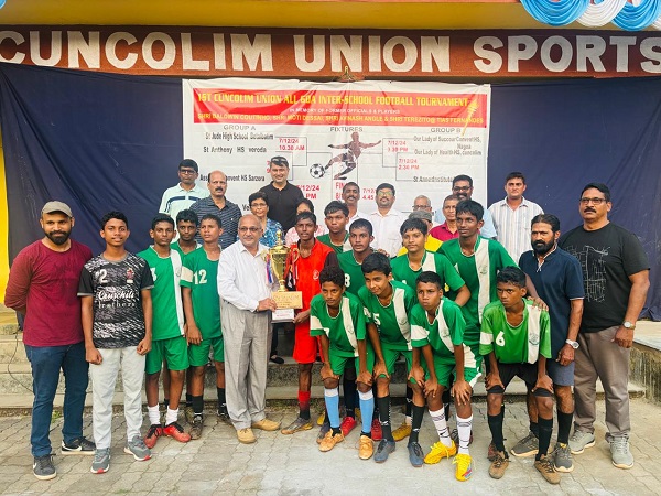 ﻿St Xavier High School Velim win inter-school football in Cuncolim