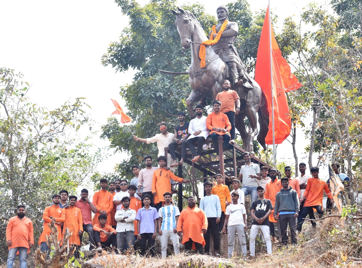 Bolstered by police force, Shiv Jayanti   celebrations at Areal pass off peacefully