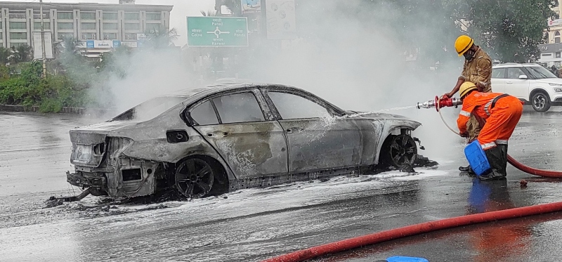 BMW car completely gutted in a major fire